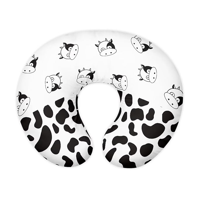 Cute Black Cow Spots Nursing Pillow Covers for Breastfeeding and Bottle Feeding Ultra Soft Pillowcase Comfortable Removable Covers
