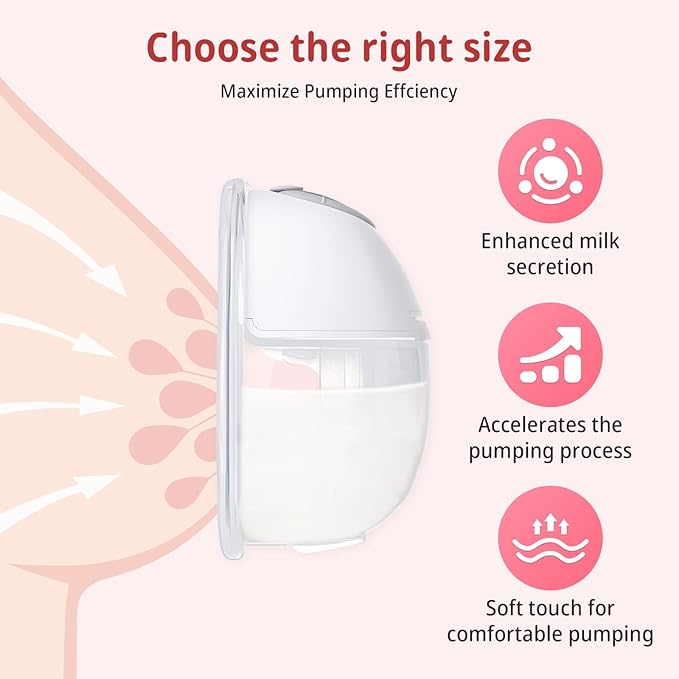 Electric Breast Pump Flange Inserts 21 mm 8PCS for 24 mm Shields Flange/Shield of Most Pumps, BPA Free Inserts,Hands-FreeBreast Pump,Sealed,Reduce 24mm Tunnel Down to Other Size