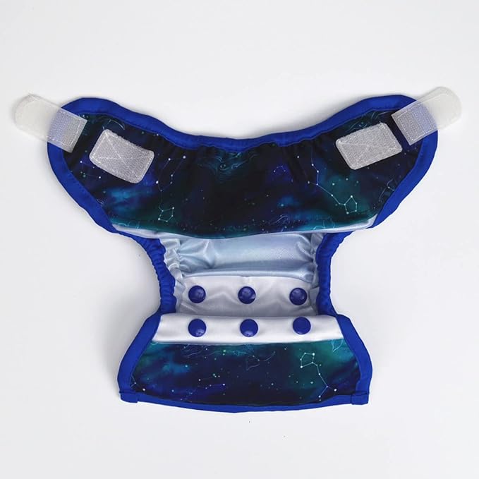 Newborn Baby Cloth Diaper Cover Nappy Hook and Loop (Stars Whales)