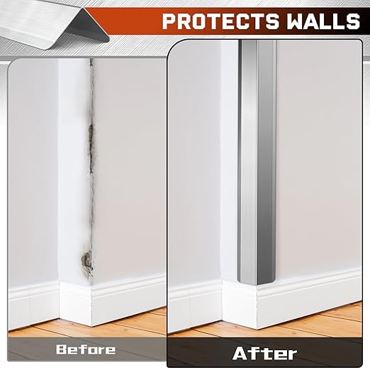 Zipcase Stainless Steel Wall Corner Guard 2 x 2 x 48 inch, Pack of 6 Metal Wall Corner Protector with 90-Degree Angle for Wall Protection and Decoration.