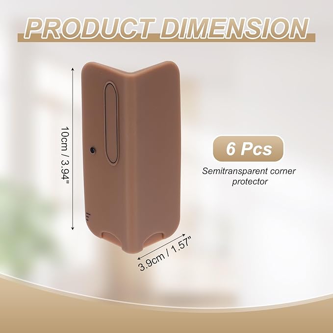 uxcell 6 Pcs 4 Inch Baseboard Corner Protector Guards, Furniture Corner Cover Proof Bumpers for Kitchen Bedroom Wall Countertop Table, Coffee