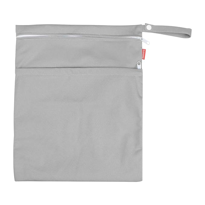 Damero 3pcs Pack Wet Dry Bag for Cloth Diapers Daycare Organizer Bag, Gray