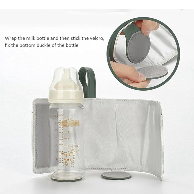 RiToEasysports Portable Bottle Warmer Bag, USB Heating Cover with 3 Temp Settings, Small Milk Warmer for Home, Office, and Travel