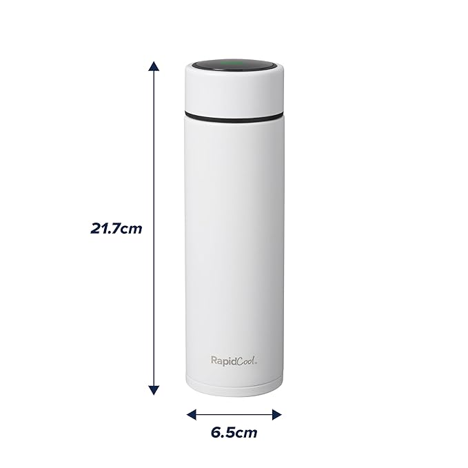 Nuby RapidCool Portable Baby Bottle Maker - with Milk Powder Dispenser and Digital Lid - Ideal for Travel Bottles and Night Feeds - Stainless Steel