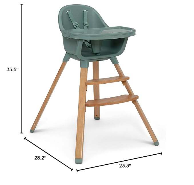 Delta Children - babyGap Otto 3-in-1 High Chair - High Chair Converts to Toddler Dinning Chair and Booster Seat - Dishwasher Safe Meal Tray - FSC-Certified Wood, Sage Green