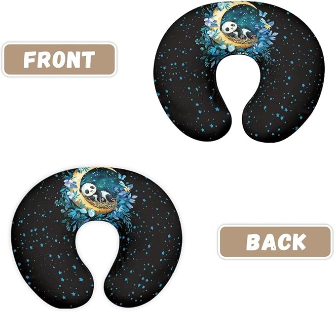 Moon Panda Nursing Pillow Covers Breastfeeding Pillow Slipcover for U-Shaped Nursing Pillow Hidden Zipper Design Nursing Pillow Case Soft and Skin-Friendly Xmas Decor