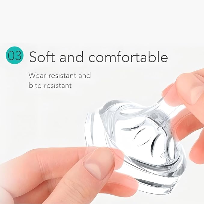Baby Bottles Nipples,4 PCS Transparent Soft Silicone Baby Bottles Nipples for 6 to 12 Month Old Infant