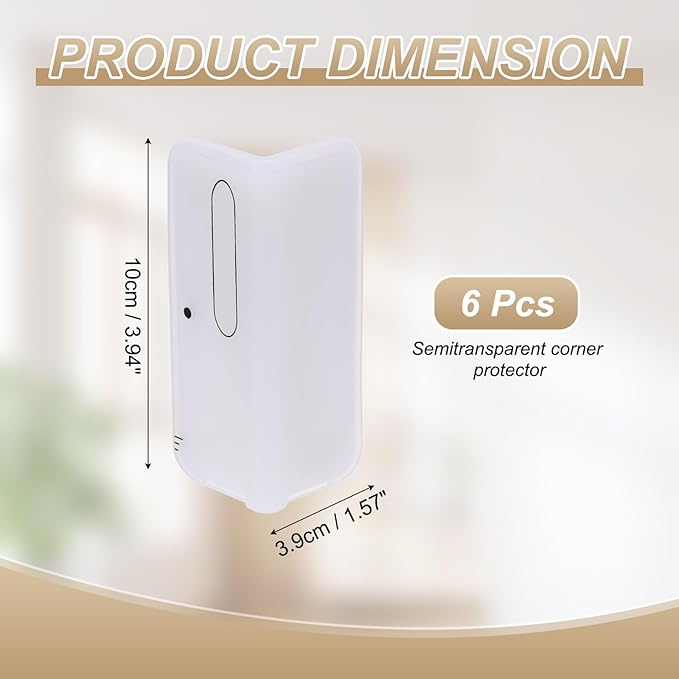 uxcell 6 Pcs 4 Inch Baseboard Corner Protector Guards, Furniture Corner Cover Proof Bumpers for Kitchen Bedroom Wall Countertop Table, Translucent
