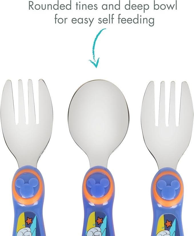 The First Years Mickey Mouse Flatware for Kids 3-Pack, Multicolor