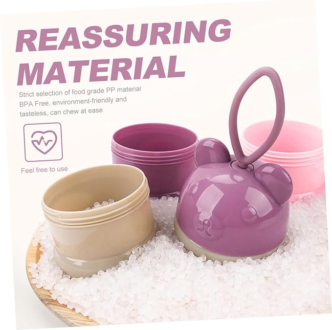 2Pcs Portable Dispenser with Compartments Milk Powder Holder Go Feeding Versatile Food Container for Snacks Food