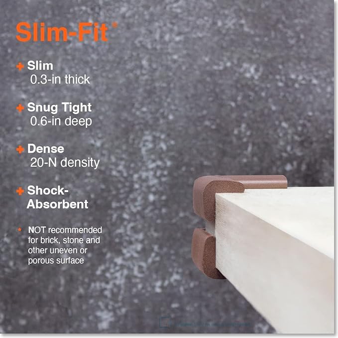 Slim-Fit 18ft Edge 16 Corners - Bundle & Save - RovingCove Slimfit Edge Corner Guards, Coffee Brown