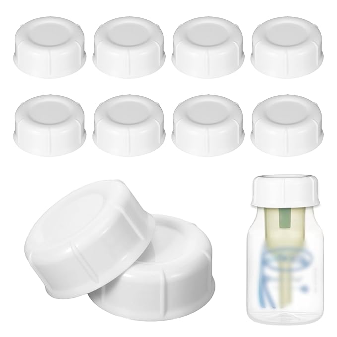 10Pcs Narrow Bottle Caps Compatible with Dr Brown's, for Medela, for Ameda, Storage Travel Caps Replacement for Dr Brown, Leak Proof Lids with Sealing Gasket, Fits Narrow Neck Bottles(White)