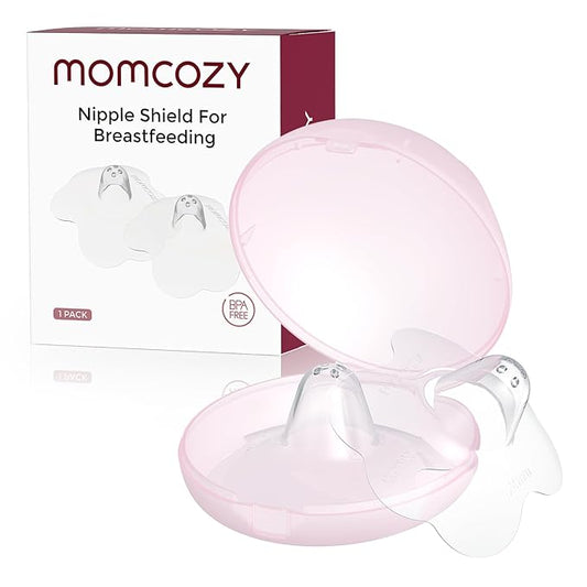Momcozy Nipple Shields for Breastfeeding Newborn, Contact Nipple Shields Food-Grade Silicone (1, 24mm)