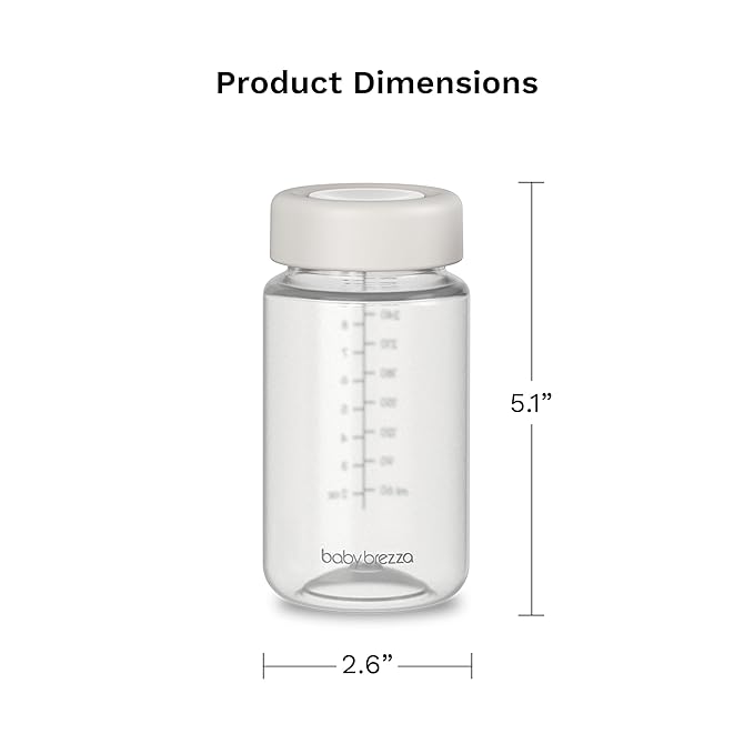 Baby Brezza Replacement Breastmilk Cooler Storage Bottles, Plastic, 10 oz, 4-Pack