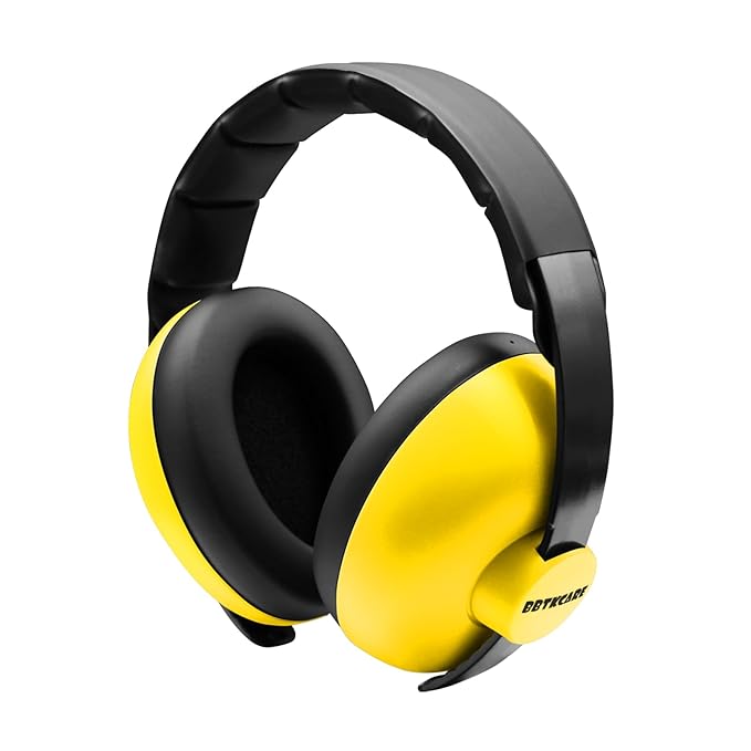 BBTKCARE Baby Ear Protection - Noise Reduction Earmuffs 3-36 Months - Comfortable Baby Headphones Against Hearing Damage & Improves Sleep - Yellow