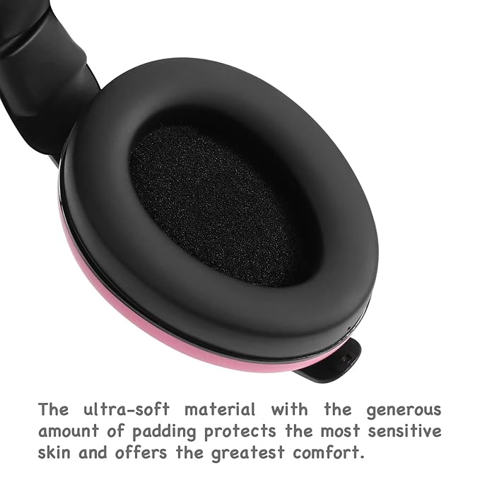 PandaEar Baby Ear Protection Noise Cancelling HeadPhones Ages 0-3 Years | Infant Hearing Protection Earmuffs -Pink