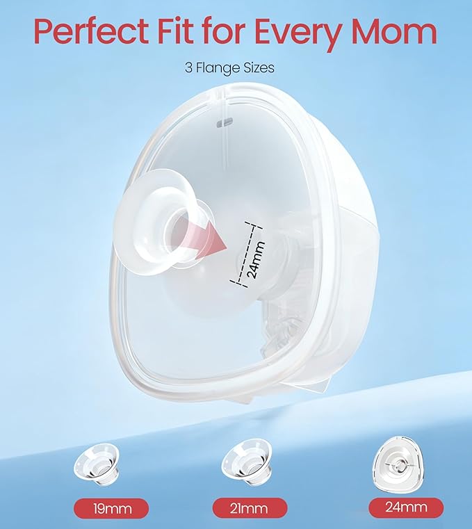 NCVI Breast Pump Hands Free, Wearable Breastfeeding Pump with Strong Suction, 1400mAh Long Battery, 4 Modes & 9 Levels, Discreet Ultra-Quiet Portable Wireless Pump, 19/21/24mm Flange Inserts, 2 Pack