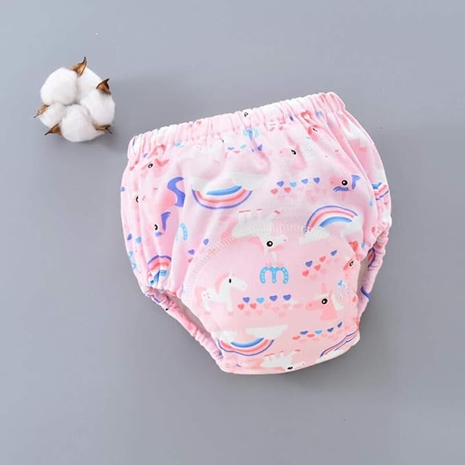 4 Pack Baby Toddler Potty Training Pants Layered Cotton Training Underwear for Toddlers Girls Boys