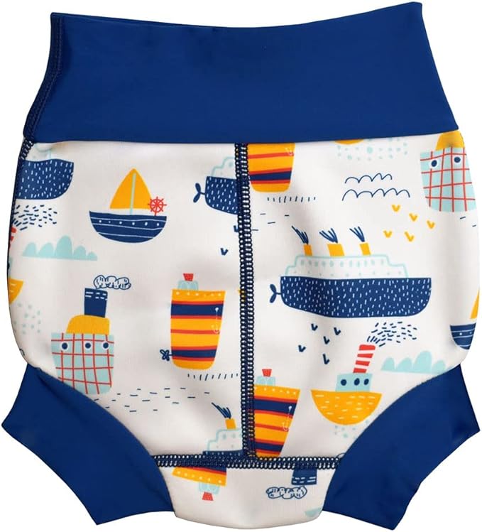 Splash About Happy Nappy Reusable Swim Diaper, Tug Boats, 0-3 Months