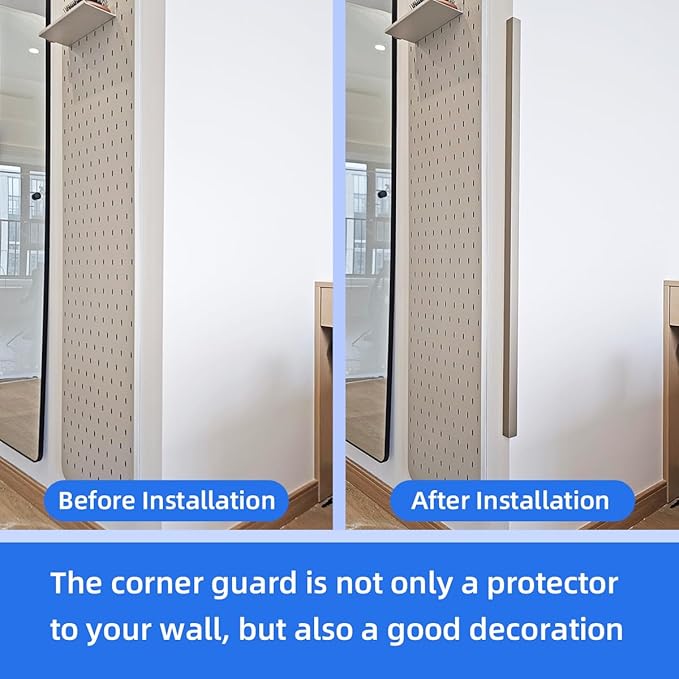 4 Pcs Aluminum Angle Corner Guards, 1" x 1" x 39.4" Metal Wall Corner Protector L-Shaped Molding Trim for Wall Door Frame Cabinet Protection Decoration, 2 mm Thickness, Champagne