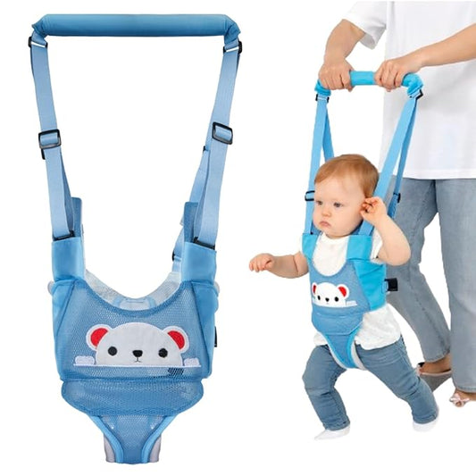 Baby Walking Harness, Handheld Kids Walker Helper, New Upgrade Breathable and Adjustable Toddler Infant Walker Harness Assistant Belt with Instructions for 7-24 Month (Sky Blue)