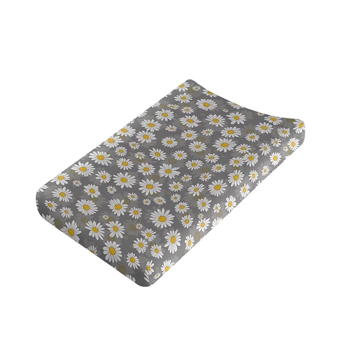 Daisy Diaper Change Table Covers Stretchy Changing Pad Cover for Baby Removable Diaper Pad Covers for Changing Table 16x32 Inch Gift for Friends