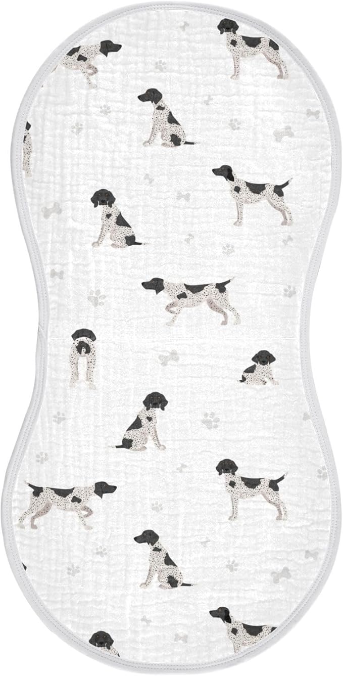 Dog German Shorthaired Pointer Muslin Burp Cloths for Baby 1 Pack Soft 100% Cotton Baby Washcloths Bibs for Boy Girl