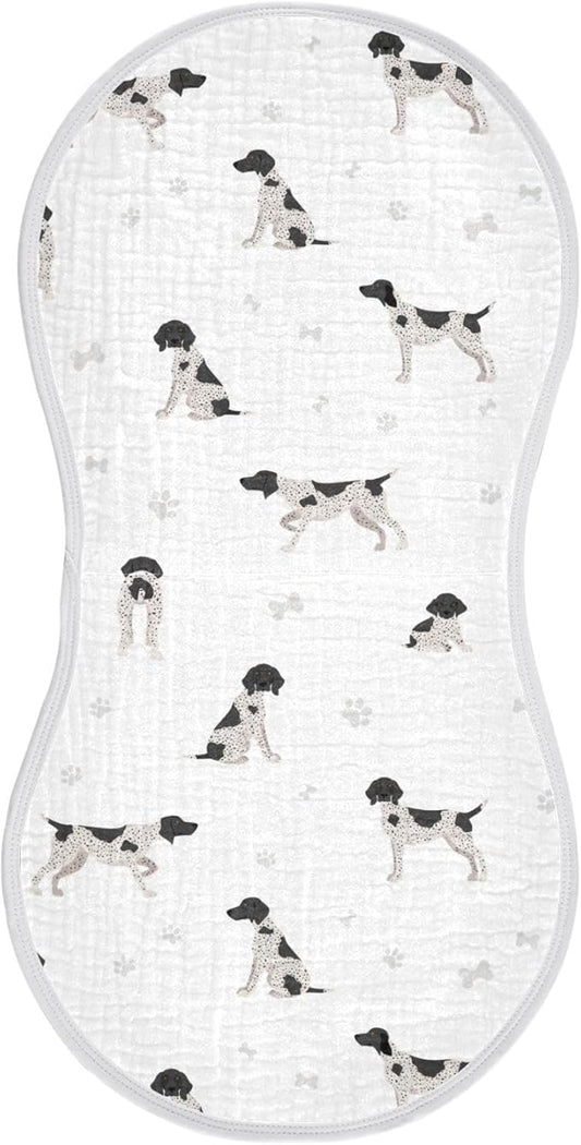 Dog German Shorthaired Pointer Muslin Burp Cloths for Baby 1 Pack Soft 100% Cotton Baby Washcloths Bibs for Boy Girl