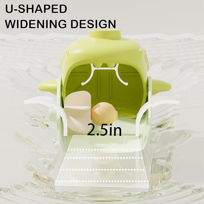 Toddler Faucet Extenders, Three Adjustable Length Settings, Toddler Sink Faucet Extender (Shark ), Splash-Proof Fun Rotating Water Wheel (Kitchen, Bathtub). (Green 1)