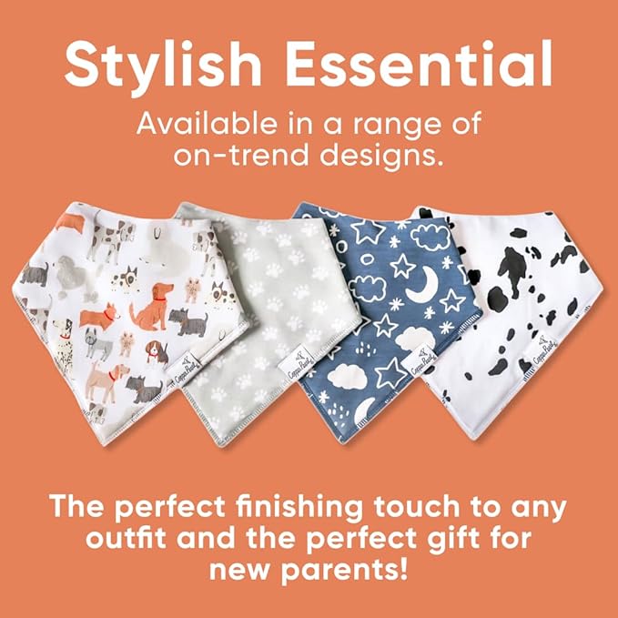 Copper Pearl Baby Bandana Bibs, 4 Pack