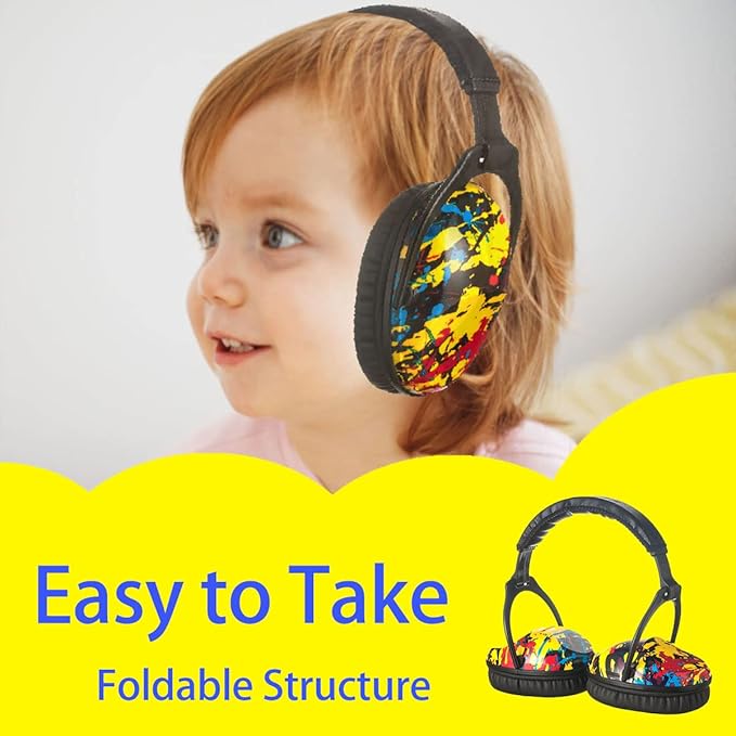 Kids Hearing Protection,25dB NRR Noise Reduction,Sound Proof for Kids,Toddler,Safety Earmuffs for Concert,Airplane,Autism,Monster Jam,Travel,School- Black Paint