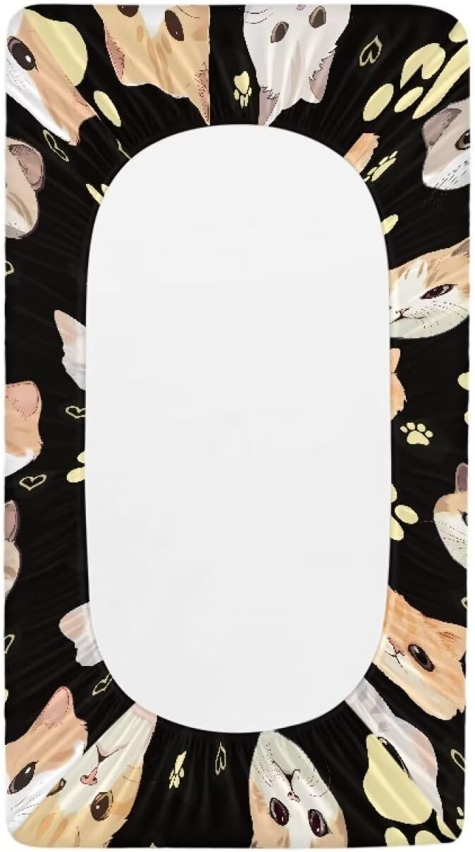 Cute Cat Paw Baby Changing Pad Cover Waterproof Breathable Universal Tray Table Mat Stretchy Durable Diaper Changing Cover Infant/Toddler Cozy Table Sheets