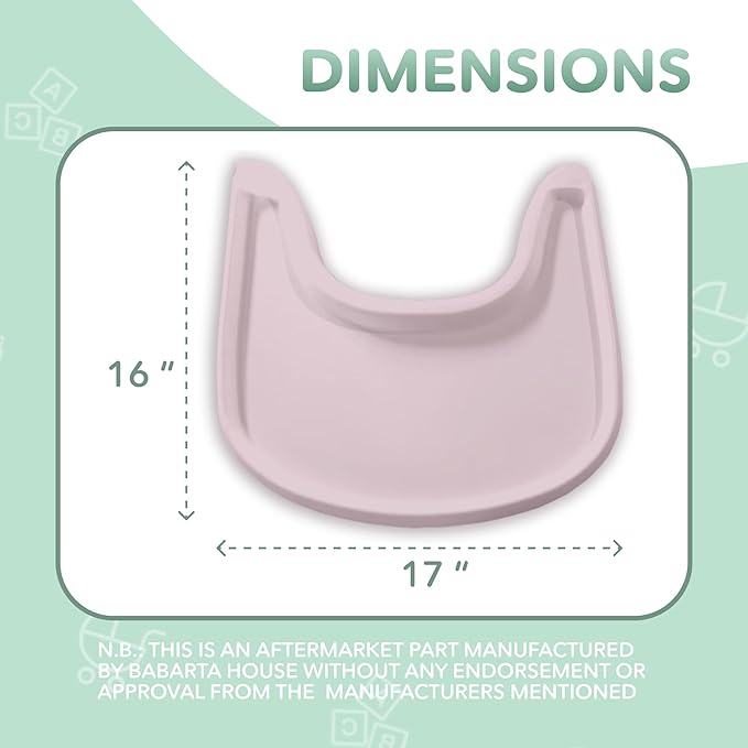 High Chair Tray Compatible with Stokke Trip Trap Chair, Ergonomic Curved Design, Glossy Dusty Pink - BPA-Free, Easy to Assemble