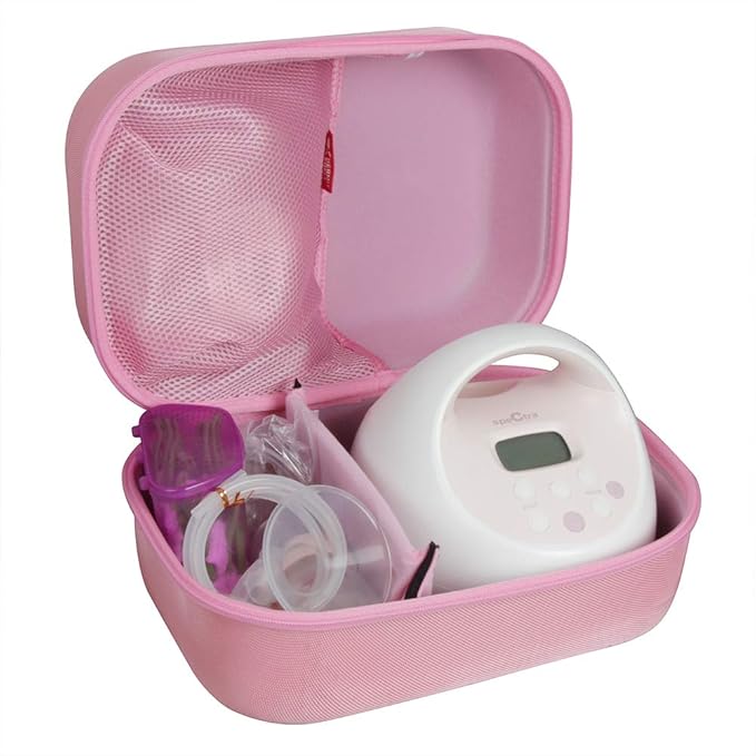 Hermitshell Hard Travel Case for Spectra S1 S2 Plus Electric Breast Milk Pump (Pink)
