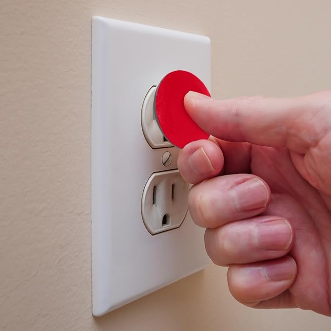 Pure Red Color Outlet Plug Covers - 12/24 Pack Safety Electrical Plug Protectors