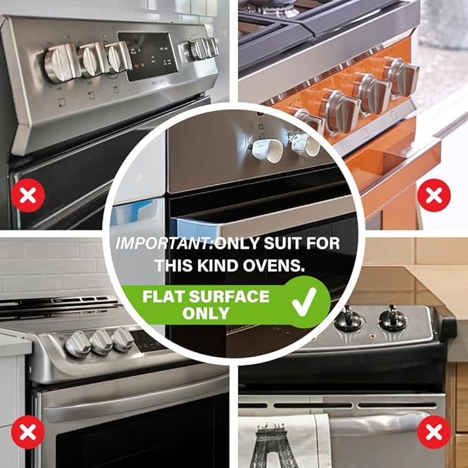 EUDEMON 1 Pack Childproof Oven Door Lock, Oven Front Lock Easy to Install & Heat-Resistant Material no Tools Need or Drill (White)(ONLY for Flat Surface)