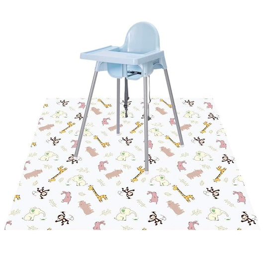 Baby Splat Floor Mat for Under High Chair/Arts/Crafts, 51" Waterproof Anti-Slip Food Splash Spill Protector Mat, Washable and Table Cloth