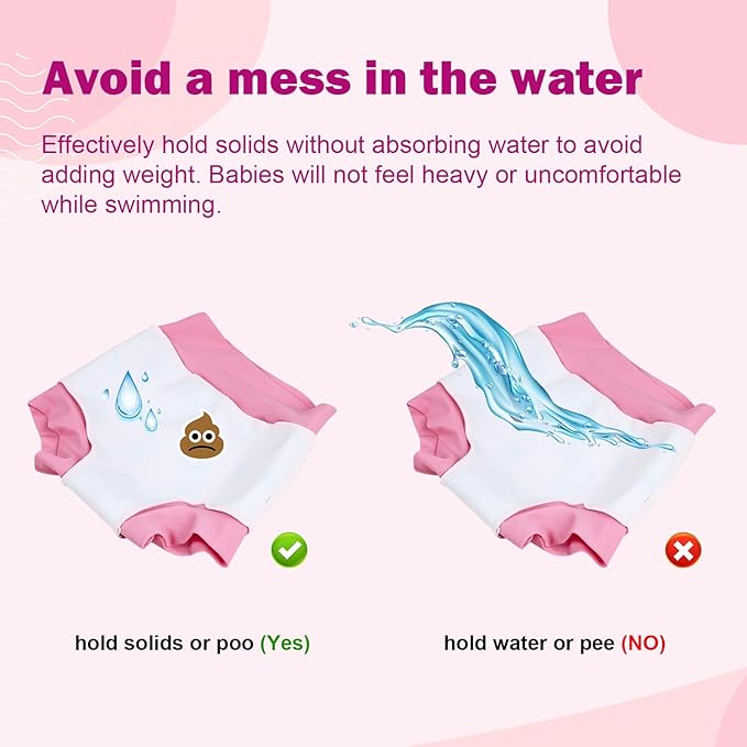 MooMoo Baby Swim Diapers 3 Pcs Waterproof Reusable Swimming Diapers for Baby Swim Lesson 2T-5T, Blue