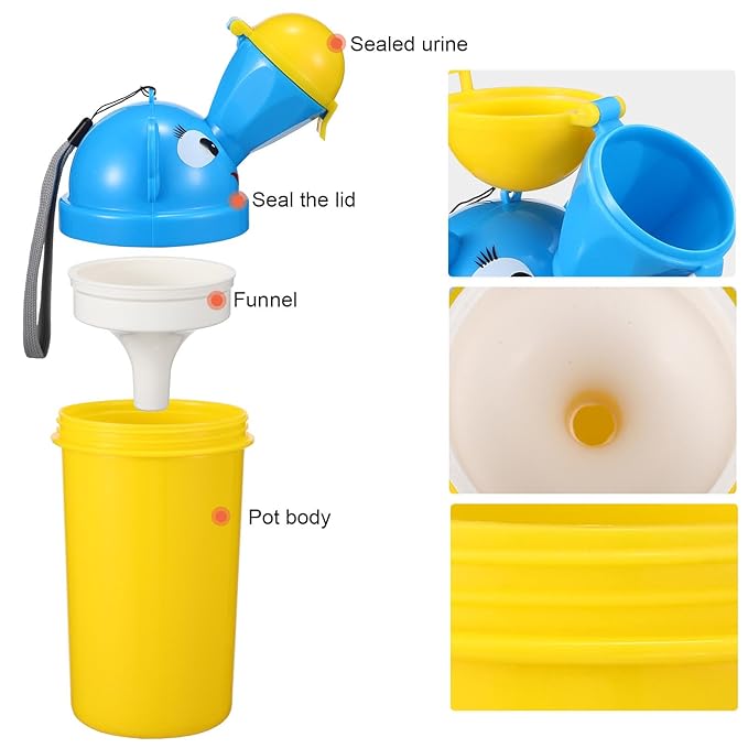 Hemoton Portable Urinal for Kids Travel Potty Toddler Pee Training Cup with Leak-Proof Seal and Cleaning Brush Compact Design for Outdoor Camping Car Use