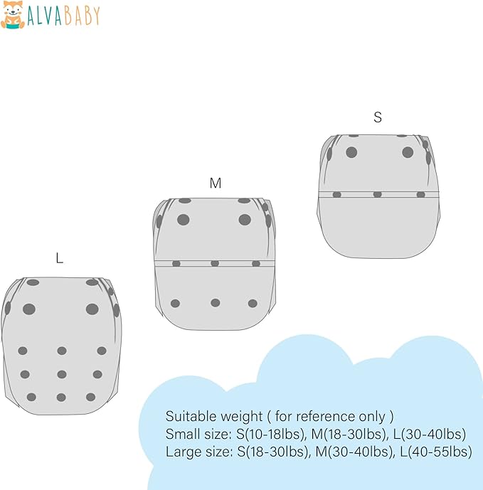 ALVABABY 3pcs Large Swim Diapers Baby & Toddler Snap Super Soft Reusable Adjustable Swim Diapers for Swim Classes 3ZSWY03T