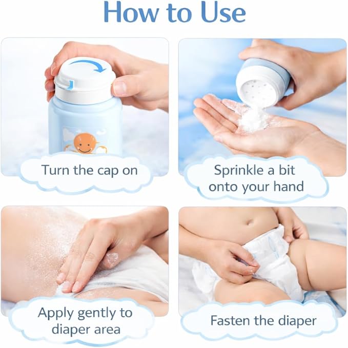 Babylove Baby Powder Sensitive with Calendula , Alcohol-Free, No Perfume, Vegan, 100g