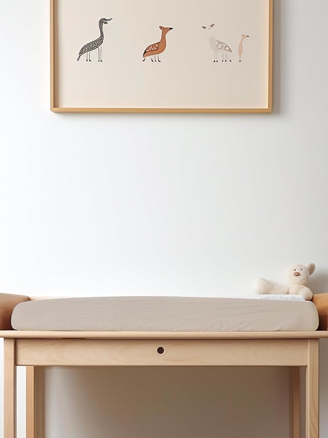 Changing Pad Cover for Baby Girls Boys, Muslin Changing Table Pad Covers with Boho Style, Neutral Color Soft and Breathable (Brick)
