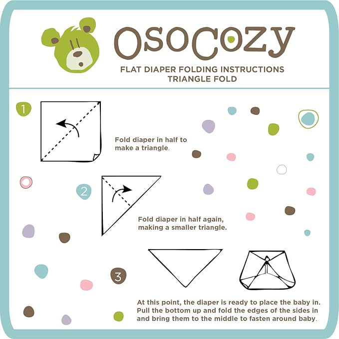 OsoCozy Bleached Birdseye Flat Cloth Diapers (6 Pack) - 27 x 27 Inches, One-Layer Flat Cloth Baby Nappies Made of Soft, Durable 100% Birdseye Weave Cotton…