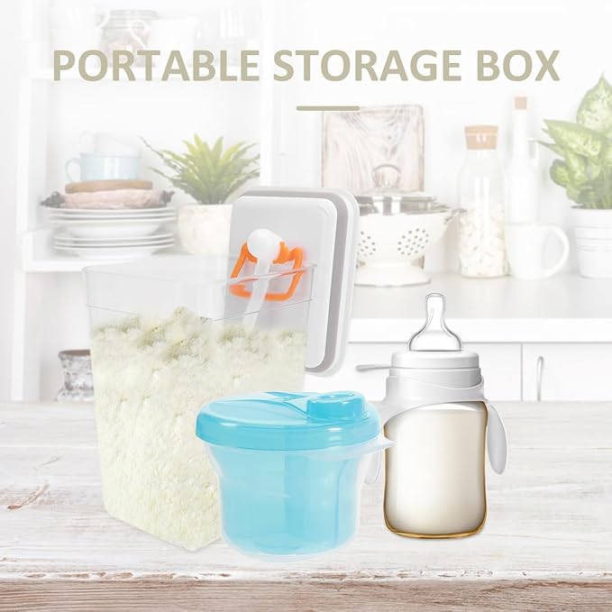 Healifty Rotating Milk Powder Box Baby Formula Dispenser Portable Storage Container Food Divider for Travel and Outdoor Use 3.74X3.34X3.34 Inch