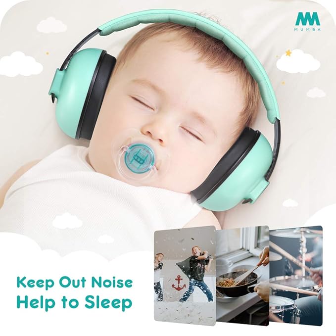 Mumba Baby Ear Protection Noise Cancelling Headphones for Babies and Toddlers Baby Earmuffs - Ages 3-24+ Months - for Sleeping, Studying, Airplane, Concerts, Movie, Theater, Fireworks