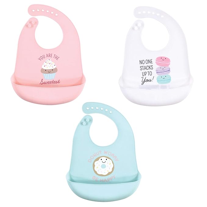 Hudson Baby Unisex Baby Silicone Bibs, Sweetest Cupcake, One Size