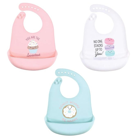 Hudson Baby Unisex Baby Silicone Bibs, Sweetest Cupcake, One Size
