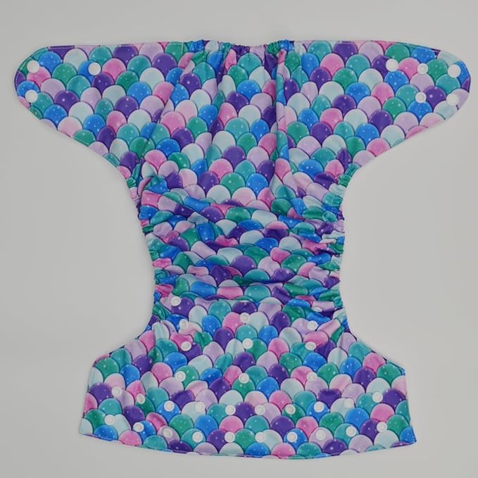 2 to 7 Years Old Cloth Diaper Nappy Pocket Reusable Washable Junior Big Baby Kids Toddler (Multicolor Scales)