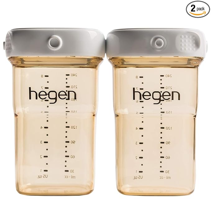 Hegen Easy to Clean Reuseable Breast Milk Storage, 8oz (2-Pack)