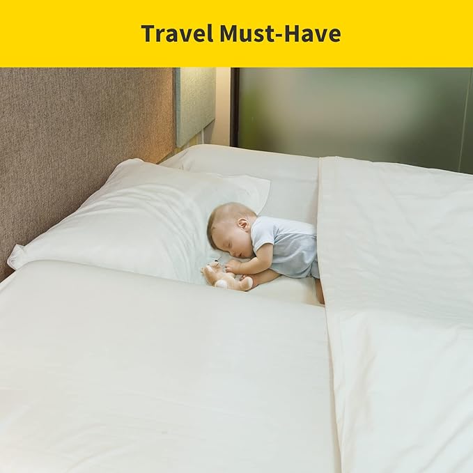 USHMA [2-Pack] Travel Bed Rails for Toddlers | Inflatable Bed Rails, Blow Up Portable Bed Rail for Kids | Toddler Bed Guard Rail for Full, Queen, King Size Beds | Bed Rail for Home, Hotel or Travel
